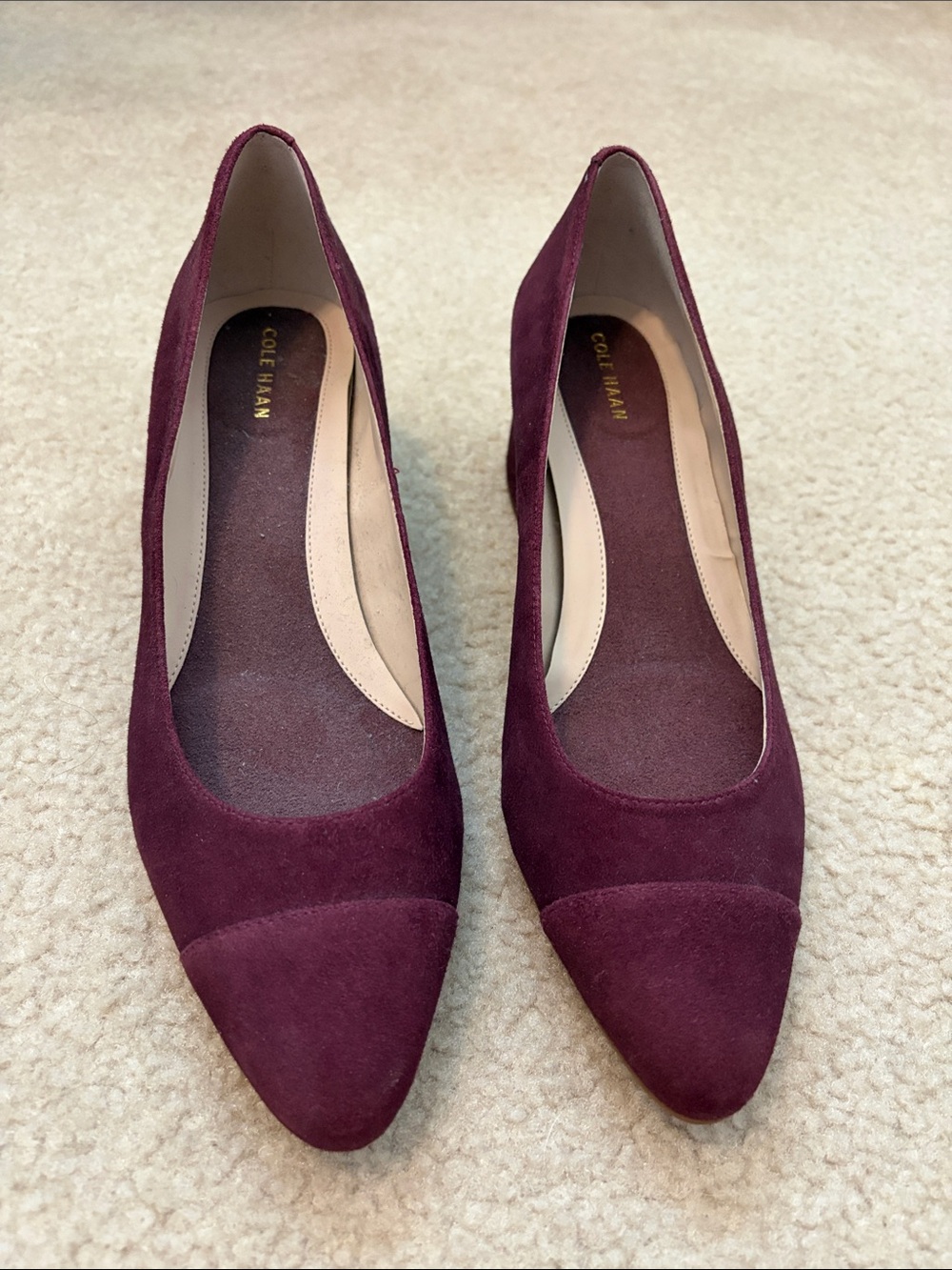 Cole Haan Women's Wine Suede Pointed Toe Flats